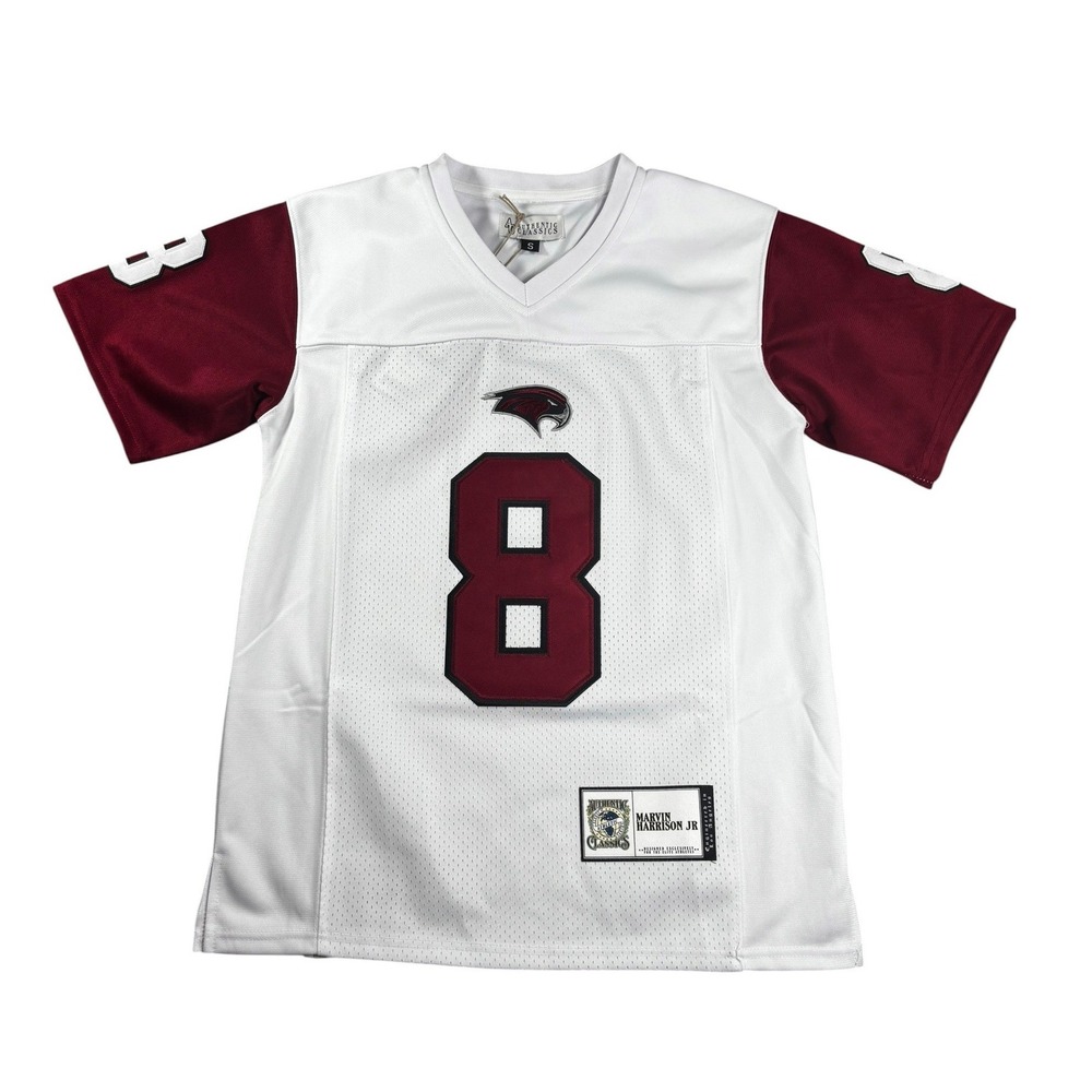 Authentic Classics Marvin Harrison Jr High School Football Jersey White Maroon S